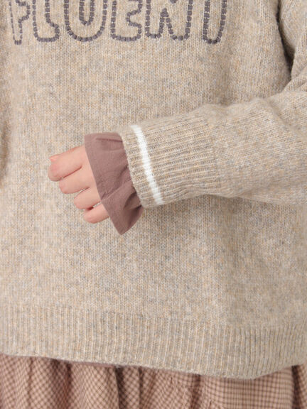 ロゴ刺繍プルオーバーニット（チャコールグレー/ピンク/ベージュ/ミント/キナリ）｜Samansa Mos2（サマンサ モスモス）通販