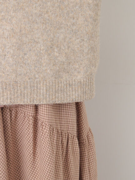 ロゴ刺繍プルオーバーニット（チャコールグレー/ピンク/ベージュ/ミント/キナリ）｜Samansa Mos2（サマンサ モスモス）通販