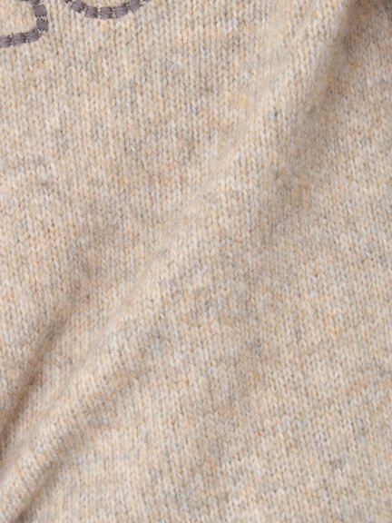 ロゴ刺繍プルオーバーニット（チャコールグレー/ピンク/ベージュ/ミント/キナリ）｜Samansa Mos2（サマンサ モスモス）通販