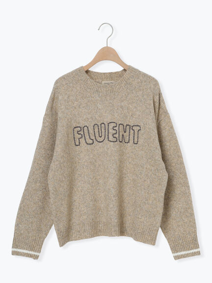 ロゴ刺繍プルオーバーニット（チャコールグレー/ピンク/ベージュ/ミント/キナリ）｜Samansa Mos2（サマンサ モスモス）通販