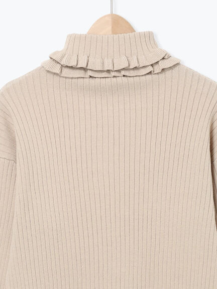 袖口配色スカラップタートルニット（チャコールグレー/レッド/ベージュ）｜Samansa Mos2（サマンサ モスモス）通販