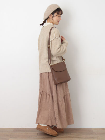 かがりステッチZIPニットカーディガン（チャコールグレー/ピンク/ベージュ/グリーン）｜Samansa Mos2（サマンサ モスモス）通販