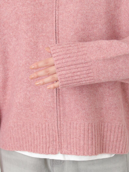 かがりステッチZIPニットカーディガン（チャコールグレー/ピンク/ベージュ/グリーン）｜Samansa Mos2（サマンサ モスモス）通販