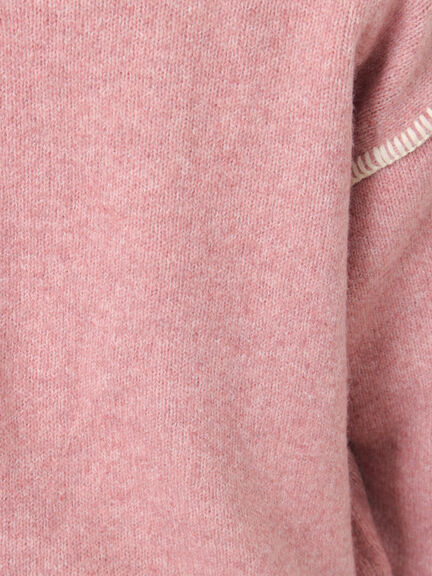 かがりステッチZIPニットカーディガン（チャコールグレー/ピンク/ベージュ/グリーン）｜Samansa Mos2（サマンサ モスモス）通販