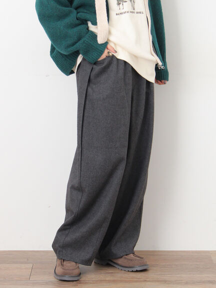 【M/Lサイズ】サイド深タックバレルパンツ（チャコールグレー/ベージュ/カーキ/ブルー）｜Samansa Mos2（サマンサ モスモス）通販
