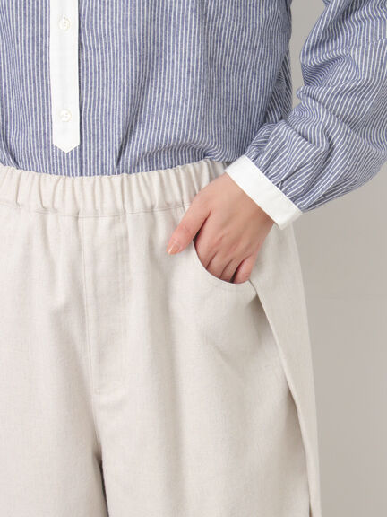 【M/Lサイズ】サイド深タックバレルパンツ（チャコールグレー/ベージュ/カーキ/ブルー）｜Samansa Mos2（サマンサ モスモス）通販