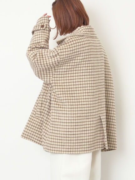 シャギーチェックコート（チャコールグレー/ベージュ/グリーン）｜Samansa Mos2（サマンサ モスモス）通販