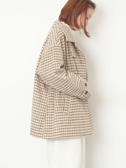 シャギーチェックコート（チャコールグレー/ベージュ/グリーン）｜Samansa Mos2（サマンサ モスモス）通販