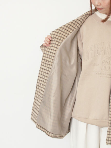 シャギーチェックコート（チャコールグレー/ベージュ/グリーン）｜Samansa Mos2（サマンサ モスモス）通販