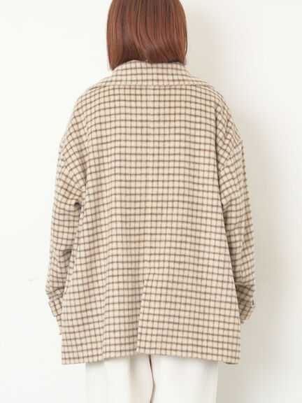 シャギーチェックコート（チャコールグレー/ベージュ/グリーン）｜Samansa Mos2（サマンサ モスモス）通販