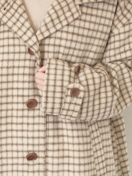 シャギーチェックコート（チャコールグレー/ベージュ/グリーン）｜Samansa Mos2（サマンサ モスモス）通販