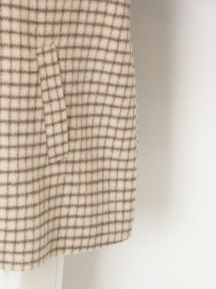 シャギーチェックコート（チャコールグレー/ベージュ/グリーン）｜Samansa Mos2（サマンサ モスモス）通販