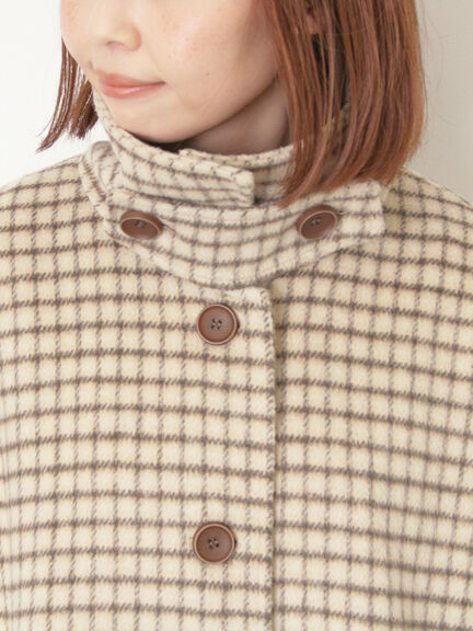 シャギーチェックコート（チャコールグレー/ベージュ/グリーン）｜Samansa Mos2（サマンサ モスモス）通販