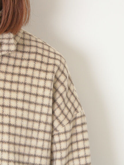 シャギーチェックコート（チャコールグレー/ベージュ/グリーン）｜Samansa Mos2（サマンサ モスモス）通販
