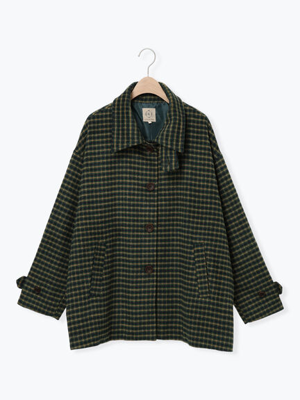 シャギーチェックコート（チャコールグレー/ベージュ/グリーン）｜Samansa Mos2（サマンサ モスモス）通販