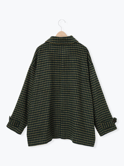 シャギーチェックコート（チャコールグレー/ベージュ/グリーン）｜Samansa Mos2（サマンサ モスモス）通販