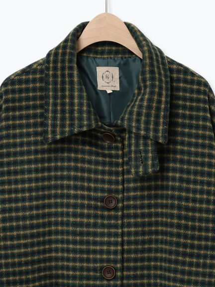 シャギーチェックコート（チャコールグレー/ベージュ/グリーン）｜Samansa Mos2（サマンサ モスモス）通販