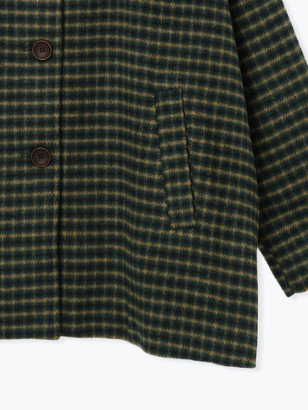 シャギーチェックコート（チャコールグレー/ベージュ/グリーン）｜Samansa Mos2（サマンサ モスモス）通販
