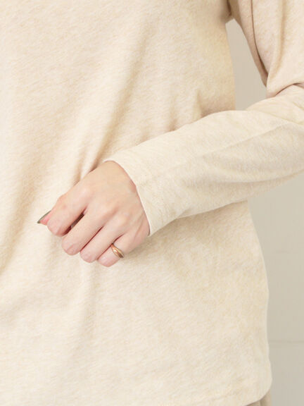 【吸湿発熱】襟レースシャーリングカットソー（オフホワイト/ブラック/ベージュ）｜Samansa Mos2（サマンサ モスモス）通販