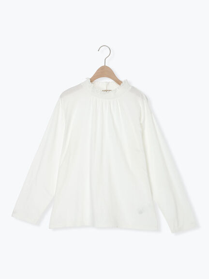 【吸湿発熱】襟スモッキングカットソー（オフホワイト/ブラック/ベージュ/ミント）｜Samansa Mos2（サマンサ モスモス）通販