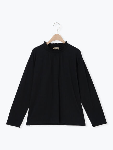 【吸湿発熱】襟スモッキングカットソー（オフホワイト/ブラック/ベージュ/ミント）｜Samansa Mos2（サマンサ モスモス）通販