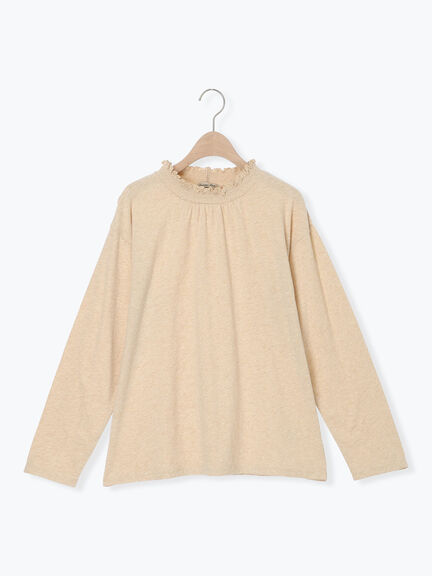 【吸湿発熱】襟スモッキングカットソー（オフホワイト/ブラック/ベージュ/ミント）｜Samansa Mos2（サマンサ モスモス）通販