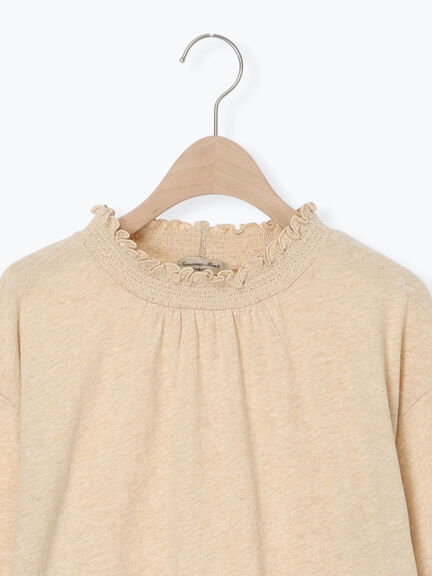 【吸湿発熱】襟スモッキングカットソー（オフホワイト/ブラック/ベージュ/ミント）｜Samansa Mos2（サマンサ モスモス）通販