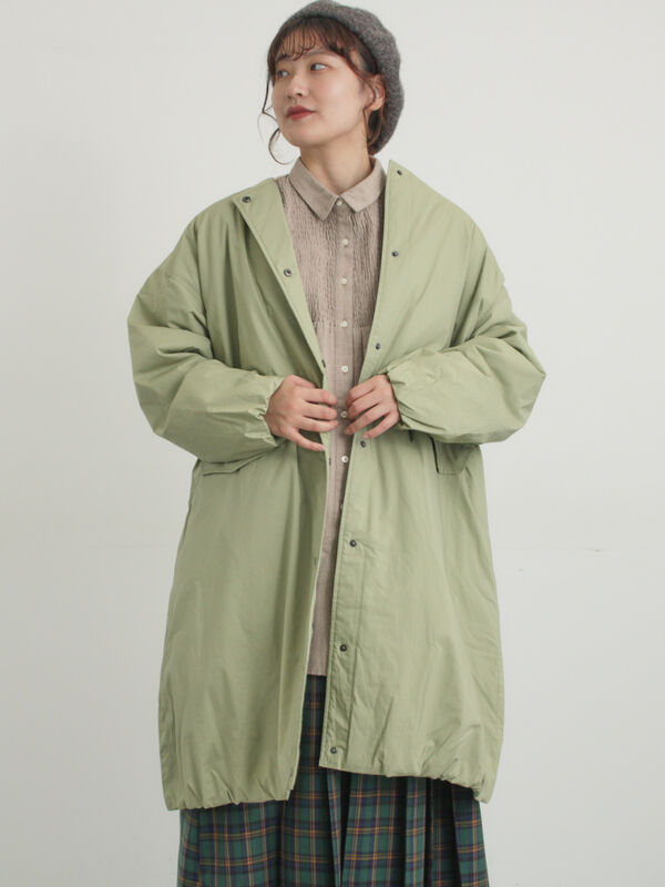 中綿ロングコート（チャコールグレー/ベージュ/カーキ/アウター/コート