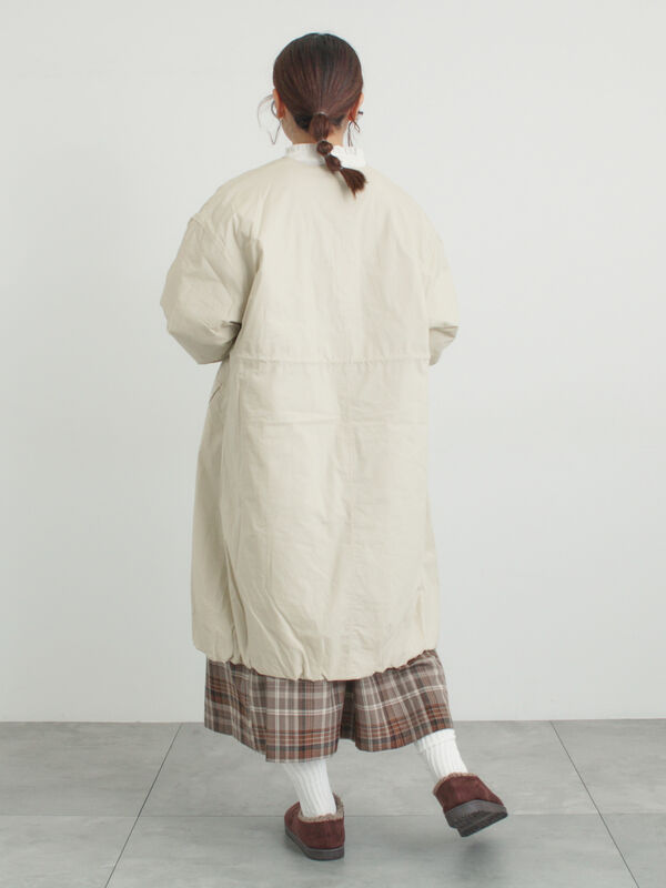 中綿ロングコート（チャコールグレー/ベージュ/カーキ/アウター/コート