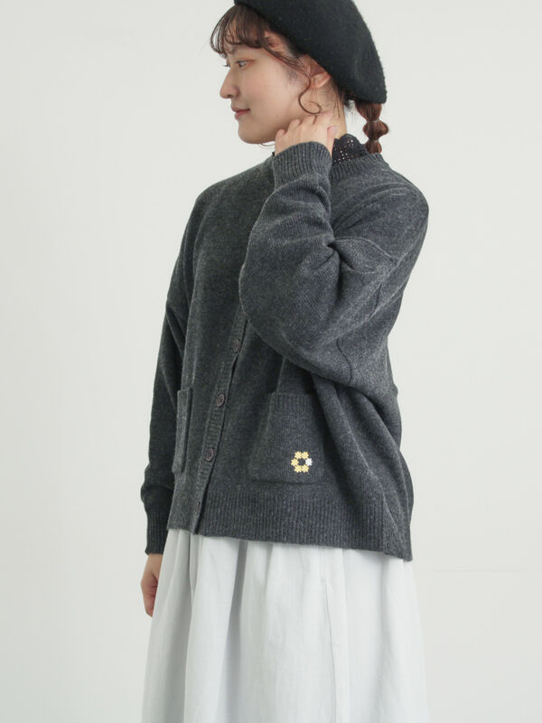 M's Gracy 花柄刺繍 カーディガン 40 FREAK'S STORE/花刺繍