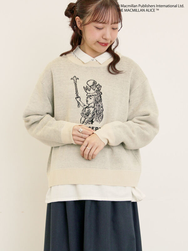 セール】 【Alice×Samansa Mos2】ジャカードニット（サックスブルー