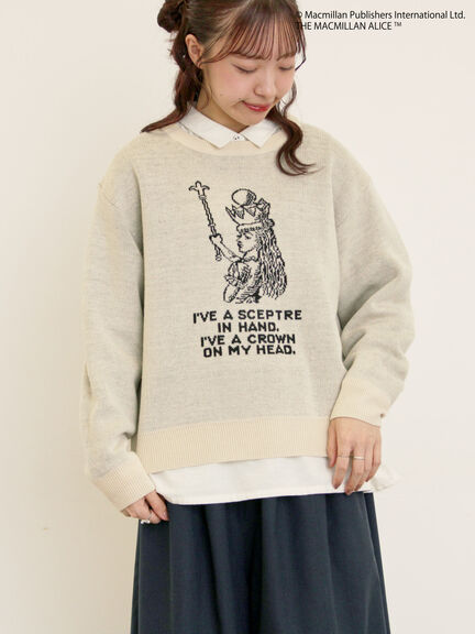 【Alice×Samansa Mos2】ジャカードニット（サックスブルー/ネイビー/キナリ）｜Samansa Mos2（サマンサ モスモス）通販