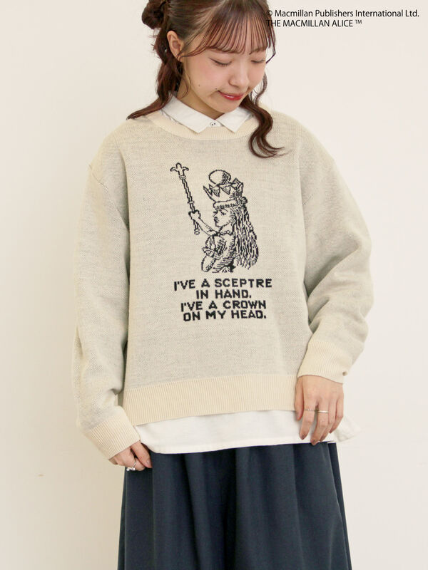 Alice×Samansa Mos2】ジャカードニット（サックスブルー/ネイビー