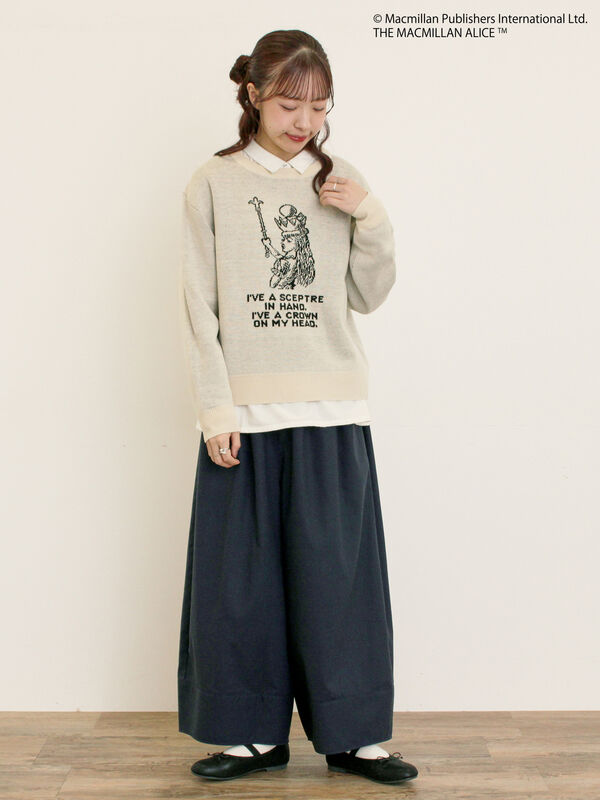 セール】 【Alice×Samansa Mos2】ジャカードニット（サックスブルー