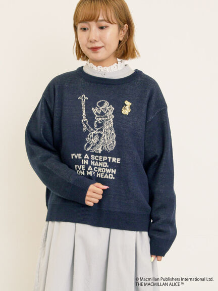 【Alice×Samansa Mos2】ジャカードニット（サックスブルー/ネイビー/キナリ）｜Samansa Mos2（サマンサ モスモス）通販