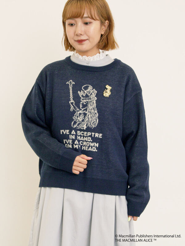 Alice×Samansa Mos2】ジャカードニット（サックスブルー/ネイビー