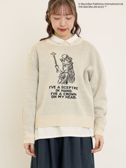 【Alice×Samansa Mos2】ジャカードニット（サックスブルー/ネイビー/キナリ）｜Samansa Mos2（サマンサ モスモス）通販