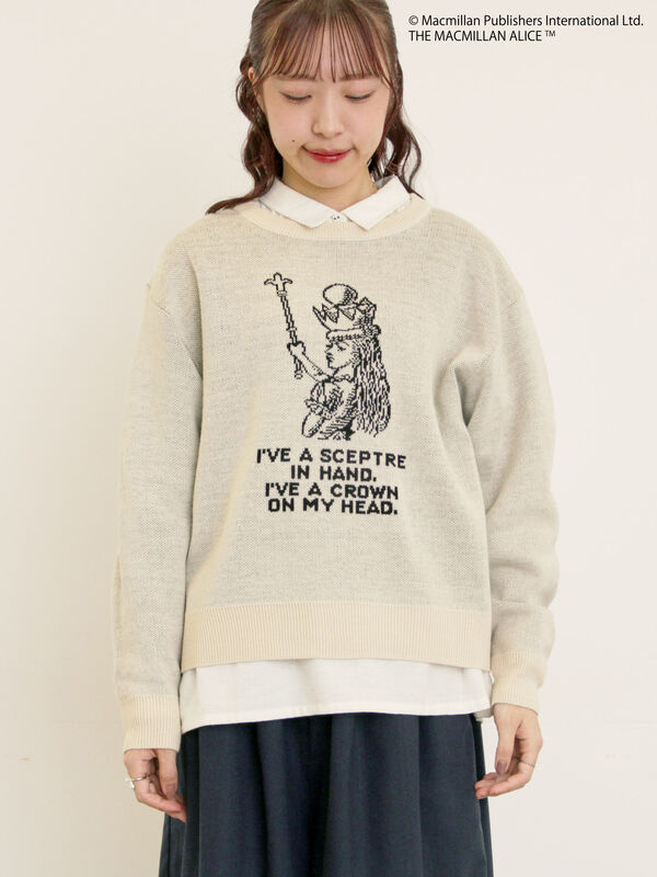 セール】 【Alice×Samansa Mos2】ジャカードニット（サックスブルー