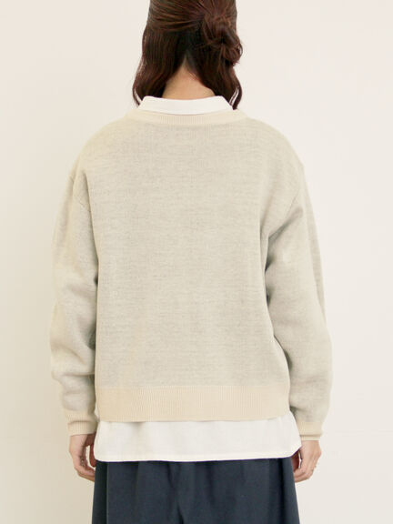 【Alice×Samansa Mos2】ジャカードニット（サックスブルー/ネイビー/キナリ）｜Samansa Mos2（サマンサ モスモス）通販