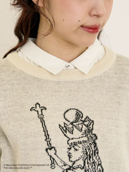 【Alice×Samansa Mos2】ジャカードニット（サックスブルー/ネイビー/キナリ）｜Samansa Mos2（サマンサ モスモス）通販