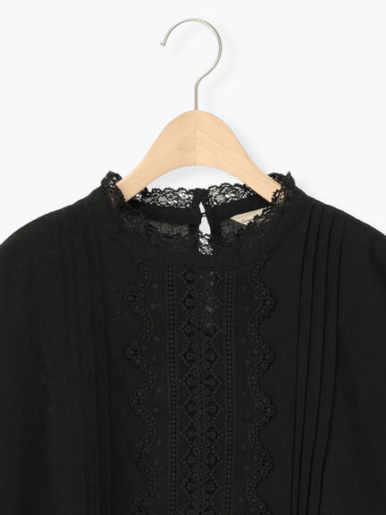 前立てレース切替ブラウス（オフホワイト/グレー/ブラック/ベージュ）｜Samansa Mos2（サマンサ モスモス）通販