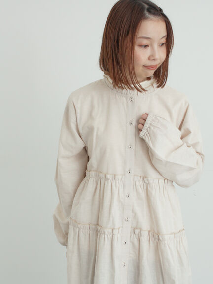 柄アソートティアードフリルチュニック（オフホワイト/ブラック/ピンク/ベージュ）｜Samansa Mos2（サマンサ モスモス）通販