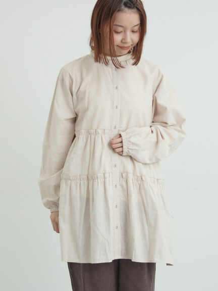 柄アソートティアードフリルチュニック（オフホワイト/ブラック/ピンク/ベージュ）｜Samansa Mos2（サマンサ モスモス）通販