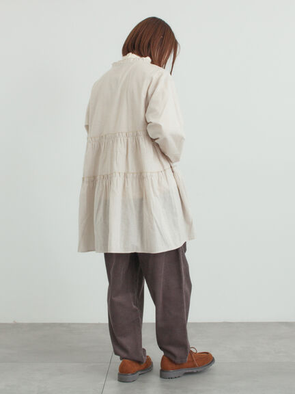 柄アソートティアードフリルチュニック（オフホワイト/ブラック/ピンク/ベージュ）｜Samansa Mos2（サマンサ モスモス）通販