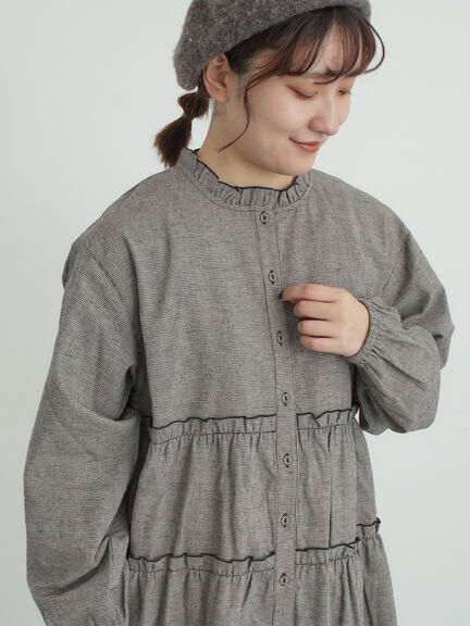 柄アソートティアードフリルチュニック（オフホワイト/ブラック/ピンク/ベージュ）｜Samansa Mos2（サマンサ モスモス）通販