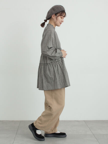 柄アソートティアードフリルチュニック（オフホワイト/ブラック/ピンク/ベージュ）｜Samansa Mos2（サマンサ モスモス）通販