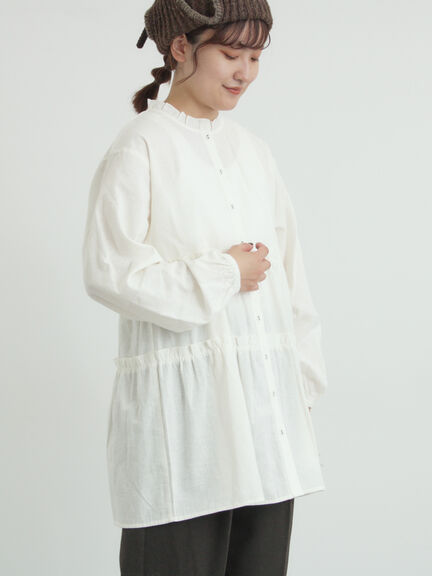 柄アソートティアードフリルチュニック（オフホワイト/ブラック/ピンク/ベージュ）｜Samansa Mos2（サマンサ モスモス）通販