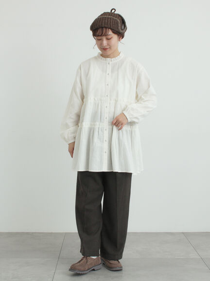 柄アソートティアードフリルチュニック（オフホワイト/ブラック/ピンク/ベージュ）｜Samansa Mos2（サマンサ モスモス）通販