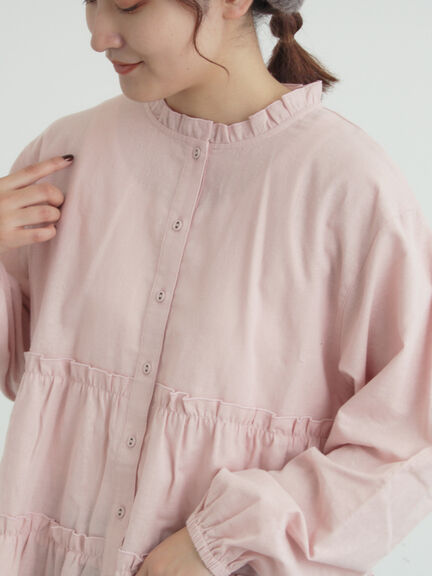 柄アソートティアードフリルチュニック（オフホワイト/ブラック/ピンク/ベージュ）｜Samansa Mos2（サマンサ モスモス）通販