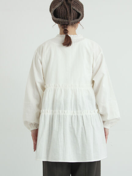 柄アソートティアードフリルチュニック（オフホワイト/ブラック/ピンク/ベージュ）｜Samansa Mos2（サマンサ モスモス）通販